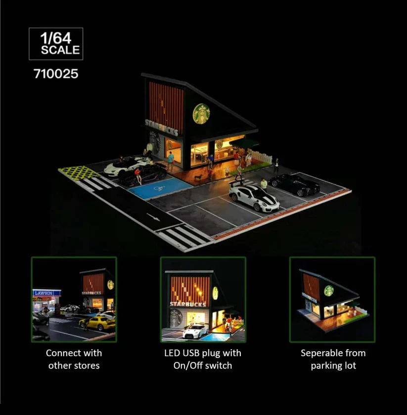 Starbucks Coffee Shop Diorama G-Fans 1/64 scale with LED lights