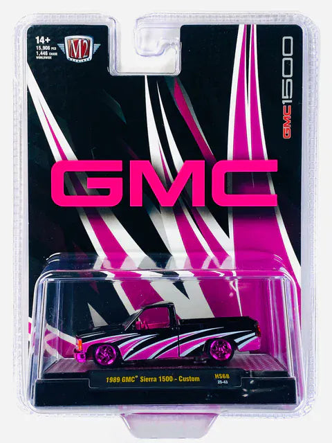 Chase 1989 GMC Sierra 1500 Custom Black Pink M2 Machines