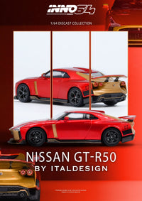 Nissan GT-R R50 by Italdesign Red Iron Man Inno64 1/64 scale