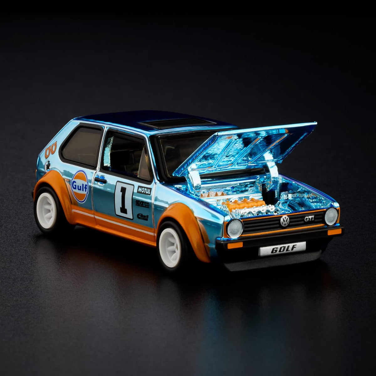 1976 Volkswagen Golf Mk1 GTI Gulf Blue RLC Hot Wheels 1/64 JJY63