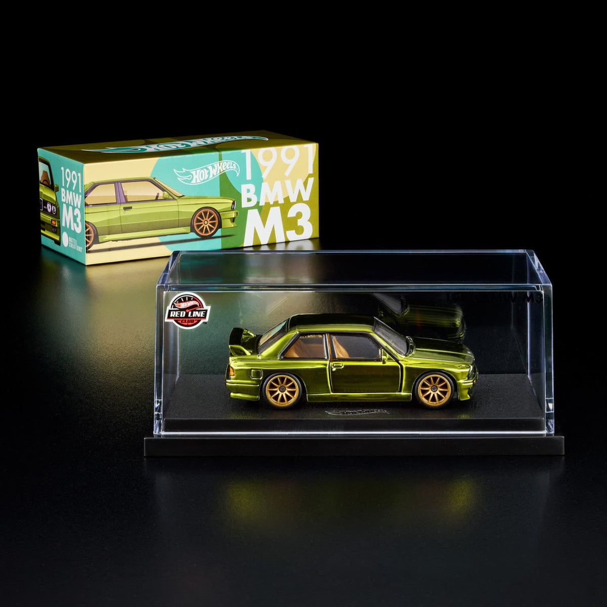 1991 BMW M3 Olive RLC Exclusive Hot Wheels 1/64 JJY68