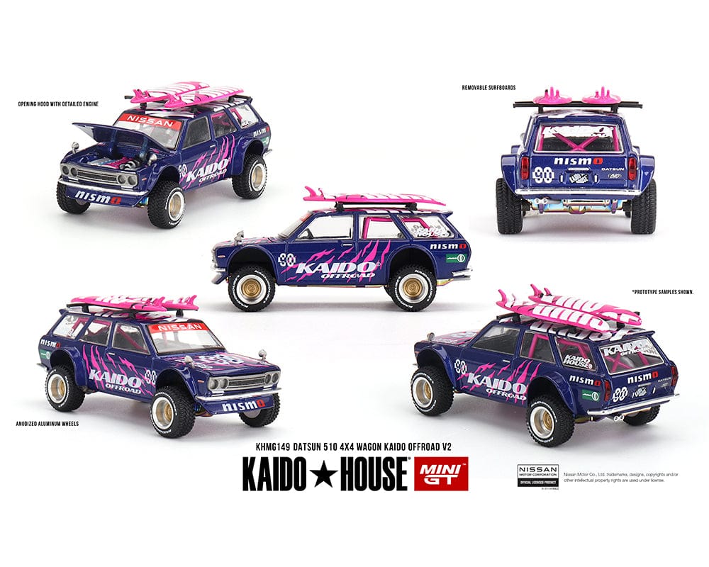 Datsun 510 Wagon 4x4 Offroad V2 Purple Kaido House Mini GT 1/64 scale KHMG149 