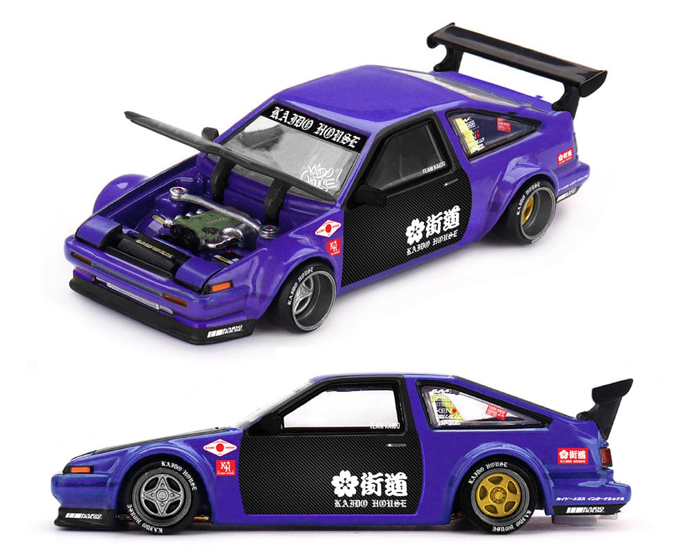 Toyota AE86 Sprinter Trueno Touge V1 Blue Kaido House Mini GT 1/64