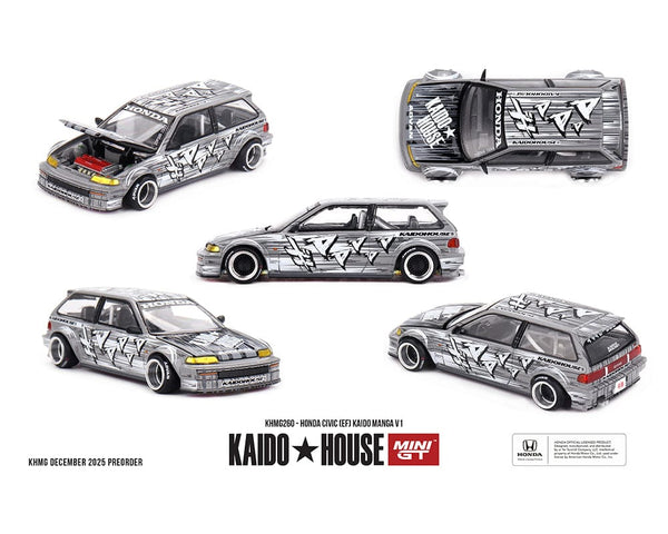 Honda Civic EF Kaido Manga V1 Silver Mini GT Kaido House