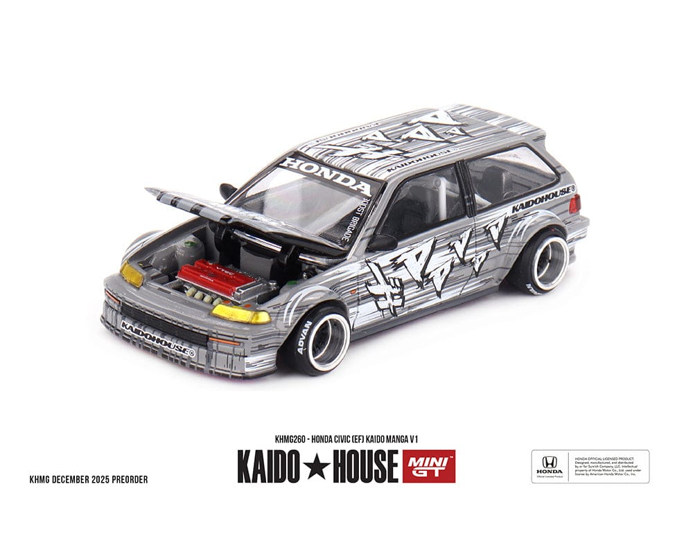 Honda Civic EF Kaido Manga V1 Silver Mini GT Kaido House
