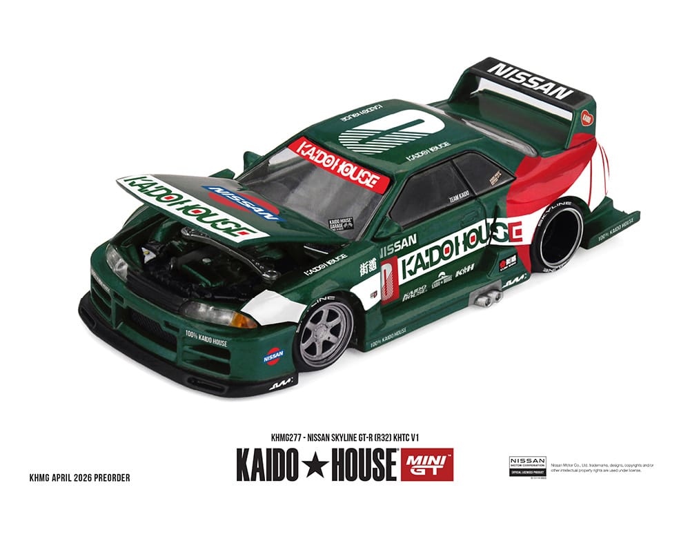 Nissan Skyline GTR (R32) KHTC V1 Green Kaido House x Mini GT 1/64 KHMG277