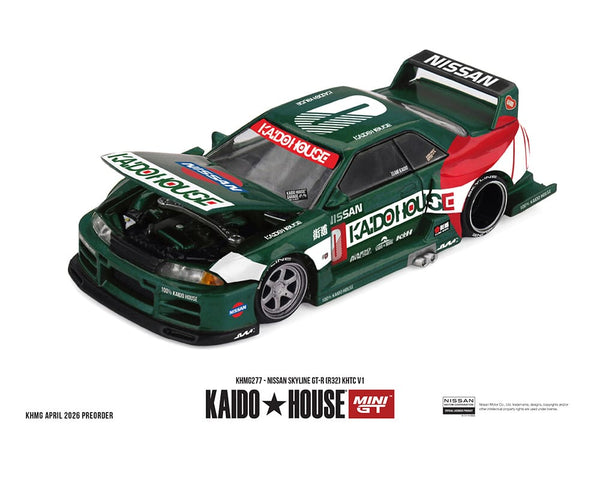 Nissan Skyline GTR (R32) KHTC V1 Green Kaido House x Mini GT 1/64 KHMG277
