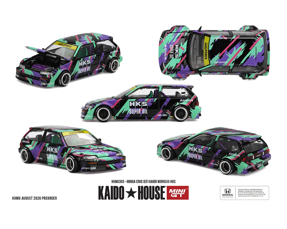 Honda Civic (EF) Kaido Works HKS Kaido House x Mini GT 1/64 KHMG303