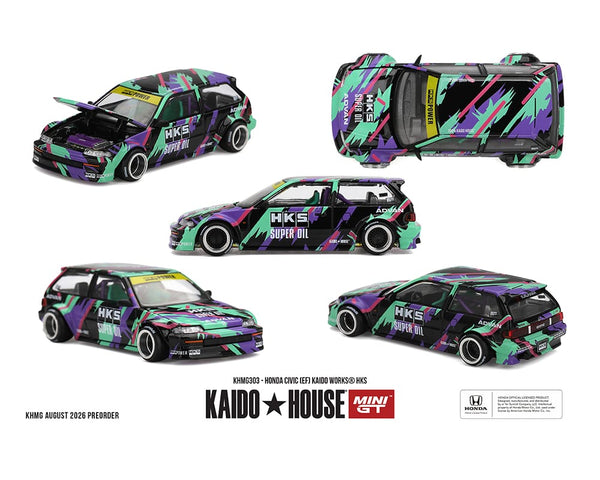 Honda Civic (EF) Kaido Works HKS Kaido House x Mini GT 1/64 KHMG303