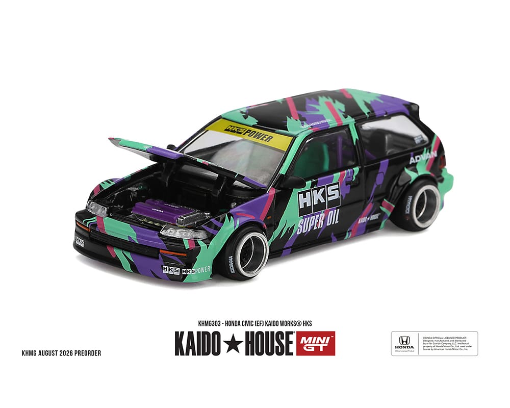 Honda Civic (EF) Kaido Works HKS Kaido House x Mini GT 1/64 KHMG303