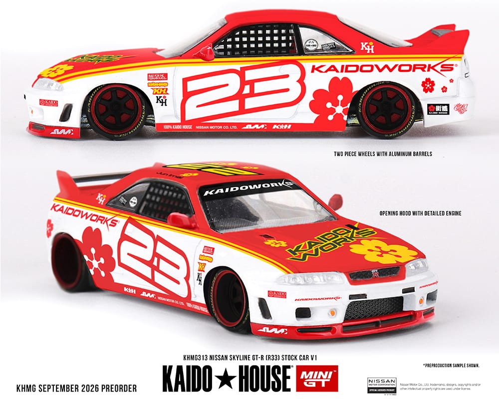 Nissan Skyline GTR R33 Kaido Stock Car Kaido House 1/64 | Hanz Driven KHMG313