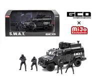 SWAT Tactical Armor Vehicle Diorama Set with 4 Figures GCD 1/64 KS-054-763