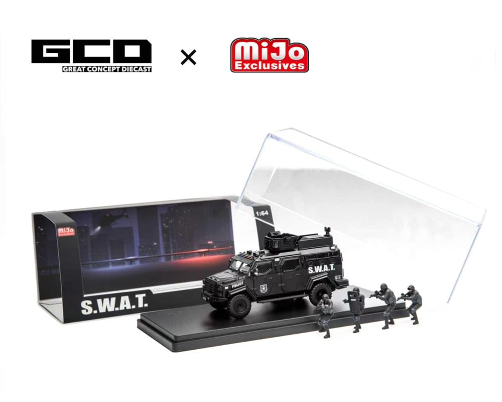 SWAT Tactical Armor Vehicle Diorama Set with 4 Figures GCD 1/64 KS-054-763