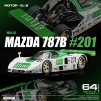 (PRE-ORDER) Mazda 787B No. 201 Green/White Motorhelix 1/64 — additional view 1