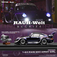 Porsche 911 993 RWB Army Girl with magnetic air-cooled engine