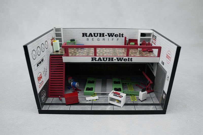 Garage Scene Diorama Set RWB Theme Garage White Motorhelix