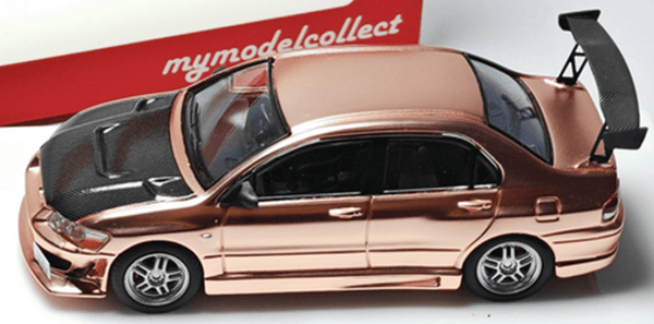 Mitsubishi Lancer Evolution VII Chrome Copper Carbon Hood My Model Collect 1/64