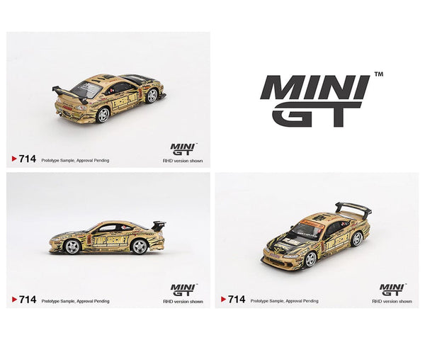 Nissan Silvia S15 Top Secret D1Gp Gold Mini GT 1/64