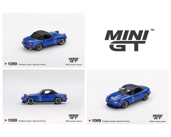 Miata MX-5 NA Tuned Version Dark Blue Mini GT 1/64 scale