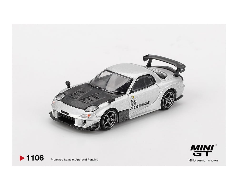 Mazda RX-7 RE-Amemiya Silver Metallic Mini GT 1/64 scale