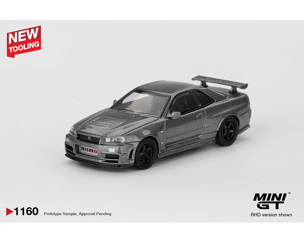 Nissan Skyline GT-R Dark Metal Gray NISMO BNR34 CRS Version Mini GT 1:64 