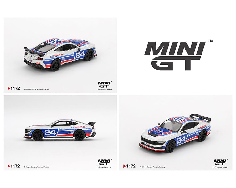 Ford Mustang Dark Horse #24 Ford Performance Racing School Mini GT 1:64 MGT01172-BL