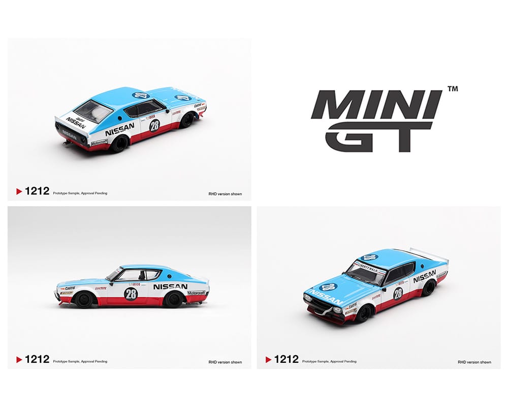 Nissan Skyline Kenmeri Liberty Walk Nissan Racing ’75 concept Mini GT 1:64 MGT01212-BL