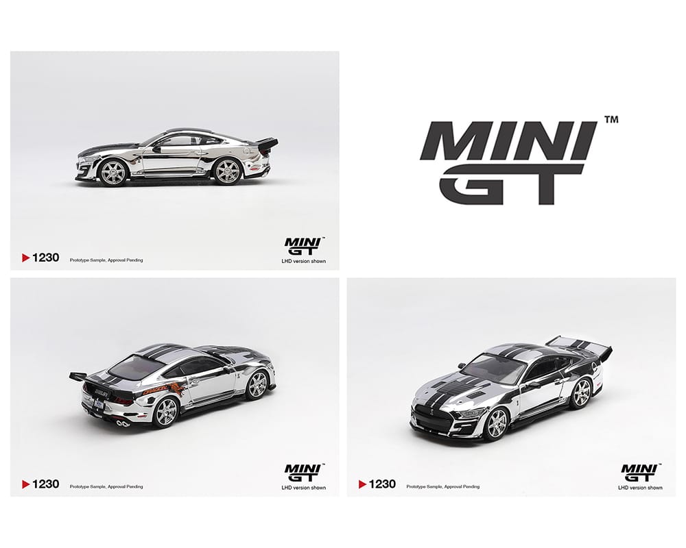 Shelby GT500 Dragon Snake Concept Chrome Silver Mini GT 1/64 MGT01230-BL