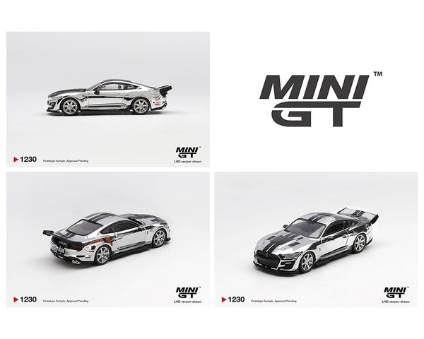 Shelby GT500 Dragon Snake Concept Chrome Silver Mini GT 1/64 MGT01230-BL