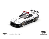 Mazda RX7 LB Super Silhouette Police White Mini GT 1/64 MGT01231-BL