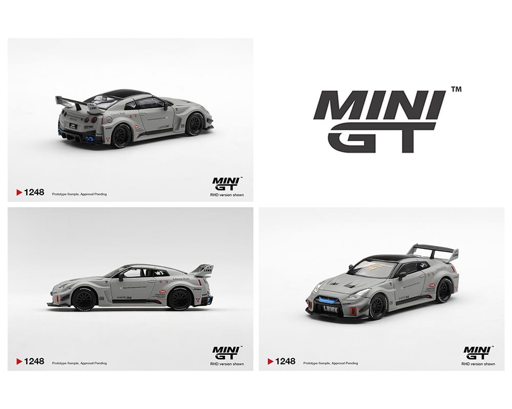 Nissan LB Silhouette WORKS GT 35GTRR Ver.1 Matt Grey Mini GT 1/64 MGT01248-BL