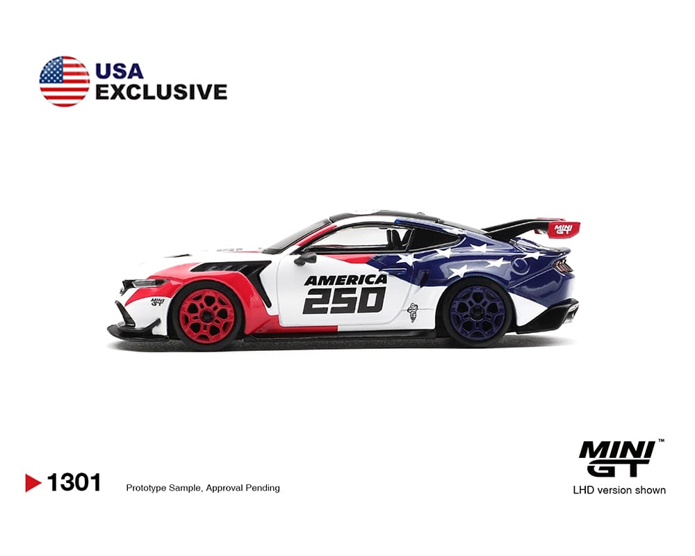 (Pre-order) Ford Mustang GTD  America 250 USA Exclusive Limited Edition Mini GT MGT01301-BL