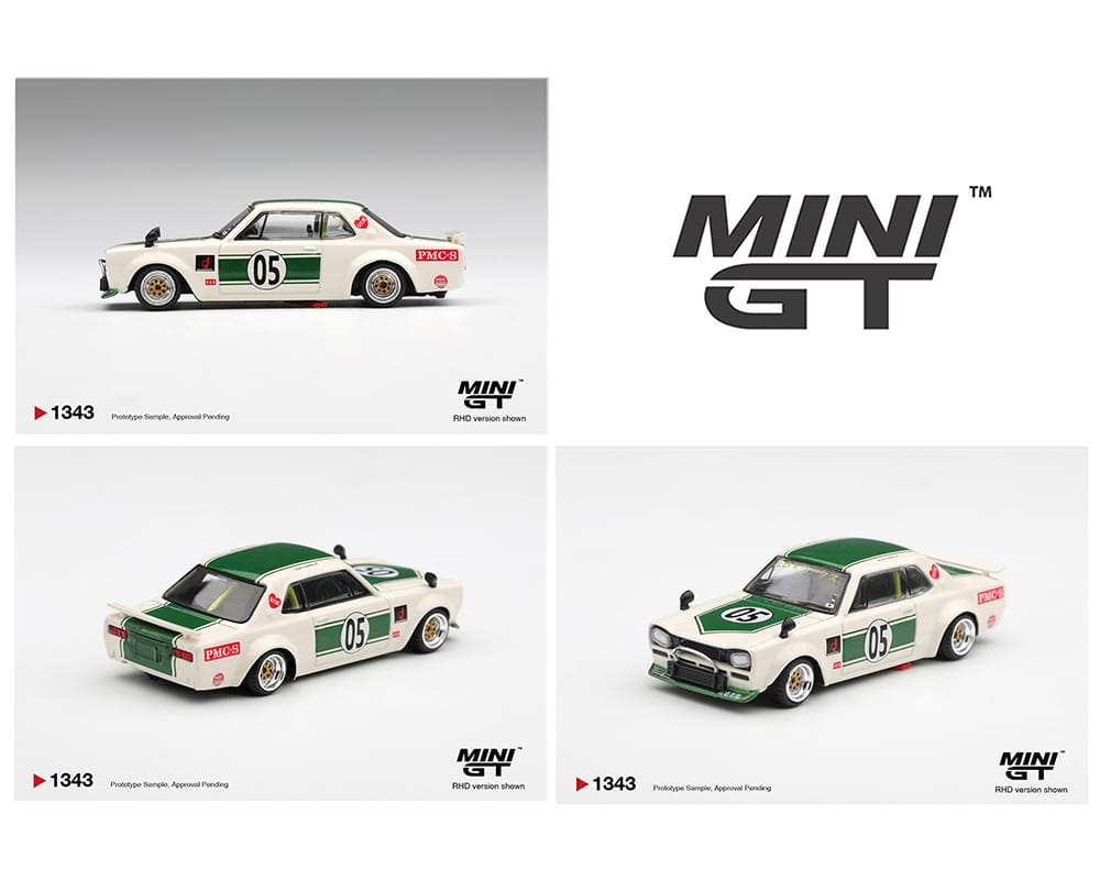 Nissan Skyline LB Works "HAKOSUKA" White / Green Mini GT 1/64 MGT01343-BL