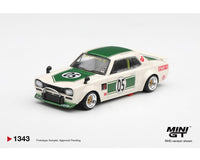 Nissan Skyline LB Works "HAKOSUKA" White / Green Mini GT 1/64 MGT01343-BL