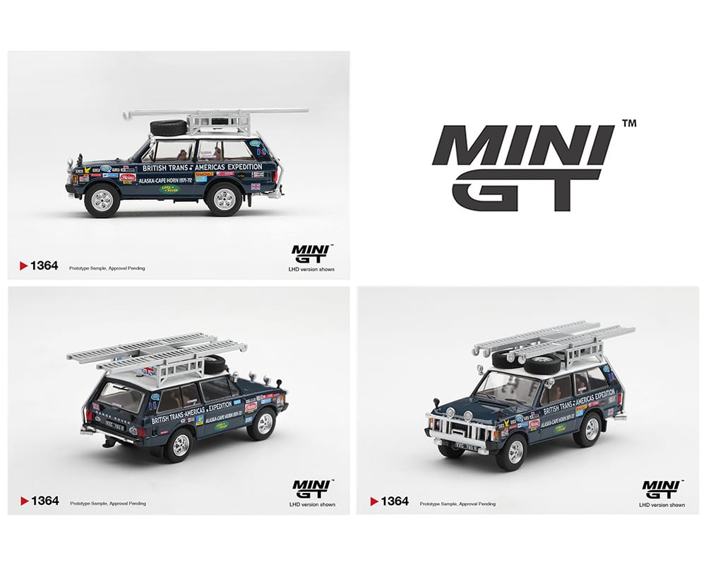 Mini GT Range Rover 1971 Trans Americas VXC765K 1/64 MGT01364-BL