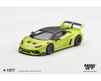 Lamborghini Huracan LB Works Lime Metallic Mini GT 1/64 | Hanz Driven MGT01377-BL