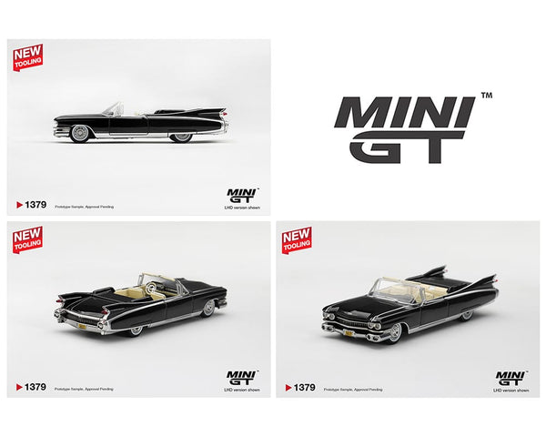1959 Cadillac Eldorado Biarritz Black Mini GT 1/64 | Hanz Driven MGT01379-BL
