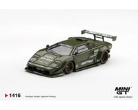 Lamborghini Countach LB-WORKS Army Green 1/64 | Mini GT MGT01416-BL