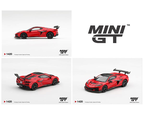 Mini GT Corvette ZR1 Torch Red 1/64 | Hanz Driven MGT01420-BL