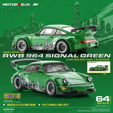 (PRE-ORDER) Porsche 911 964 RWB Signal Green Hong Kong ToyCar Salon Exclusive M62125DZ-HK