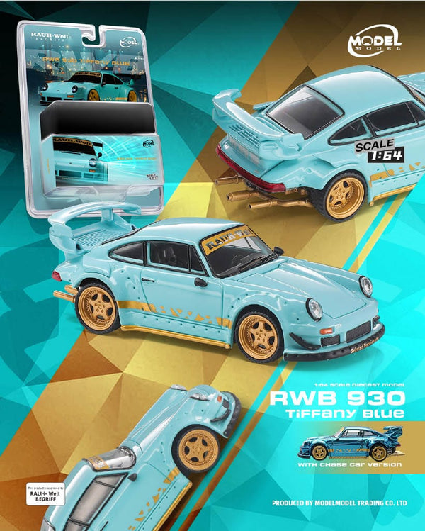 (PRE-ORDER) Porsche RWB 930 Tiffany Blue Blister Pack ModelModel 1/64 MM64-RWB930-006