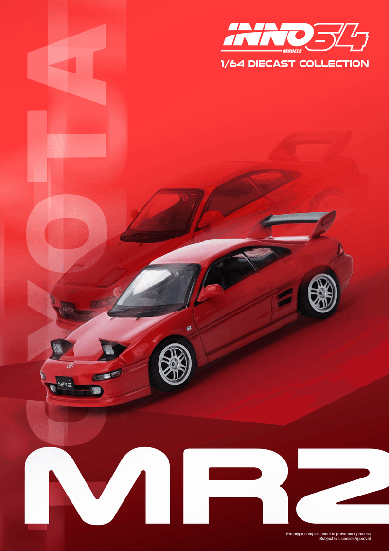 Toyota MR2 SW20 Red Inno64 1/64 scale