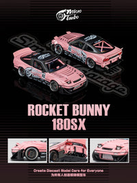 Simon's Garage Custom Nissan 180SX RB Metallic Pink Micro Turbo 1/64 scale