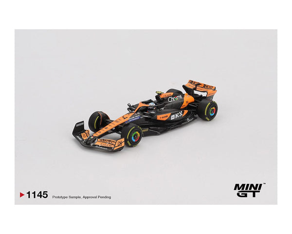 McLaren MCL38 #4 Lando Norris 2024 F1 2024 Hungarian GP 2nd Place Black Orange Mini GT 1:64