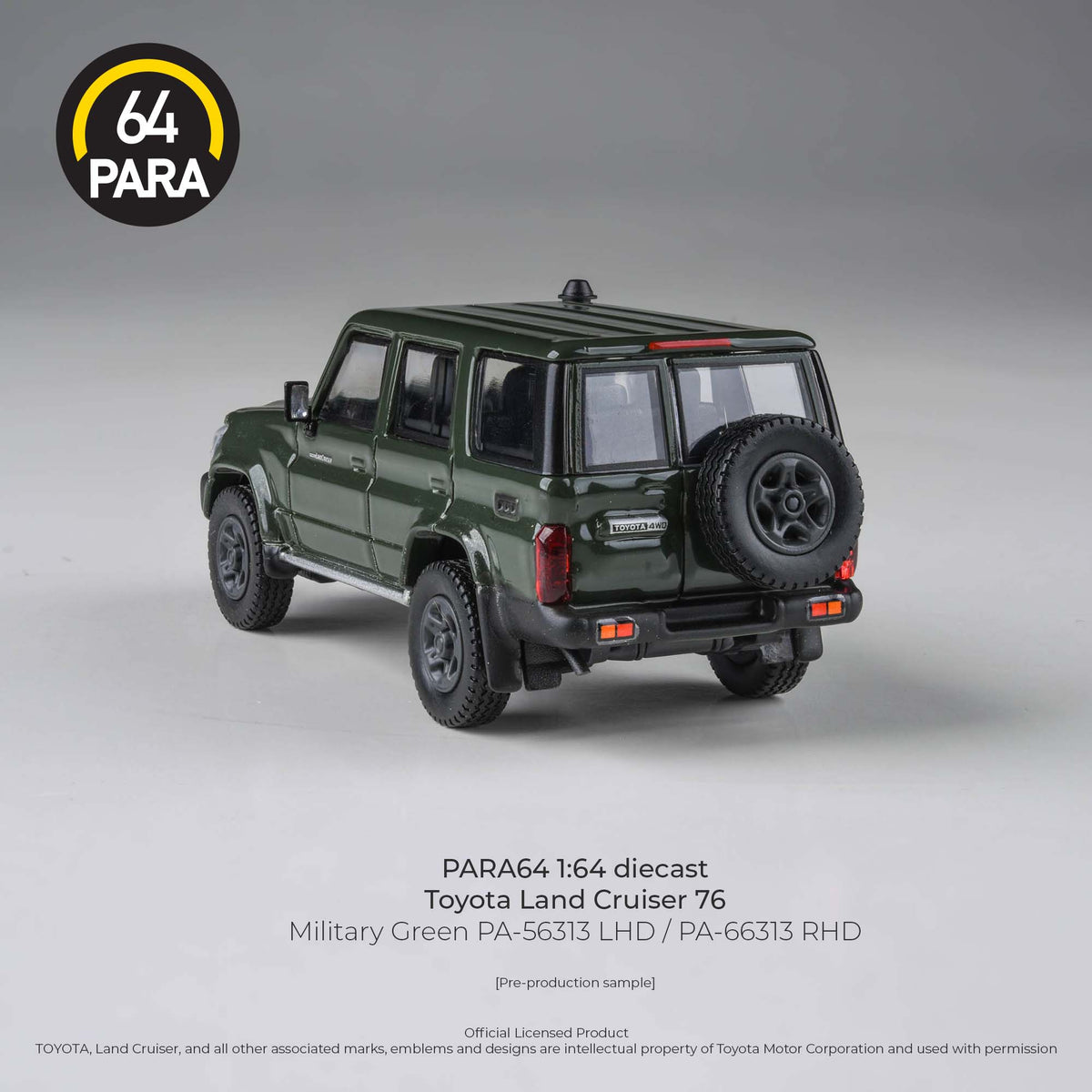 2014 Toyota Landcruiser LC76 Military Green LHD Para64 1:64 scale PA-56313