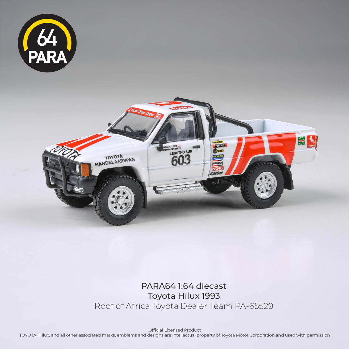 Toyota Hilux 1993 Roof of Africa Toyota Dealer Team RHD Para64 1:64 scale PA-65529