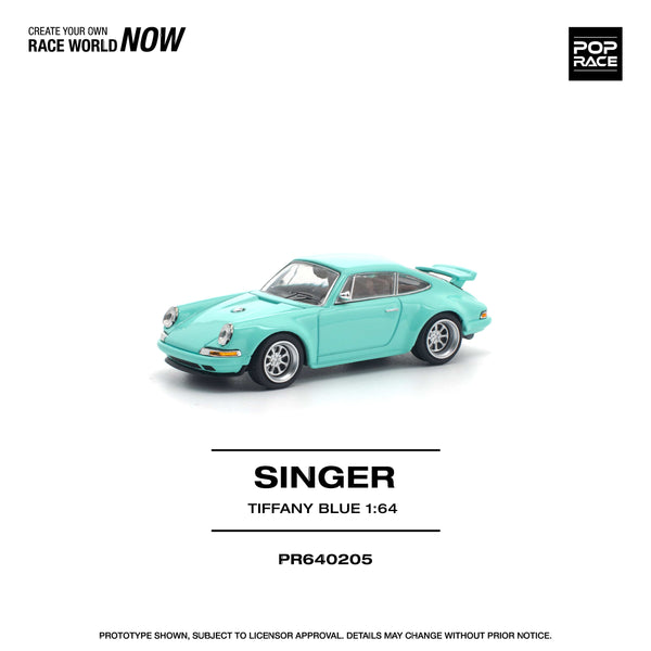 Porsche Singer 964 Tiffany Blue 1/64 scale Pop Race