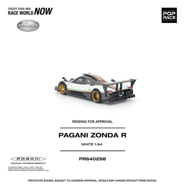 (Pre-order) Pagani Zonda R White Pop Race 1/64