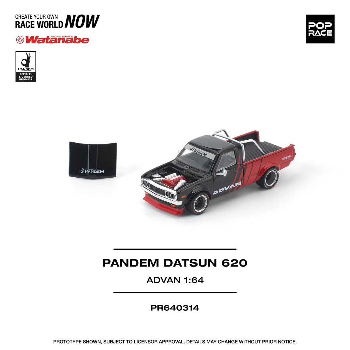 (Pre-order) Pick-up truck Datsun 620 Advan 1/64 scale Pop Race