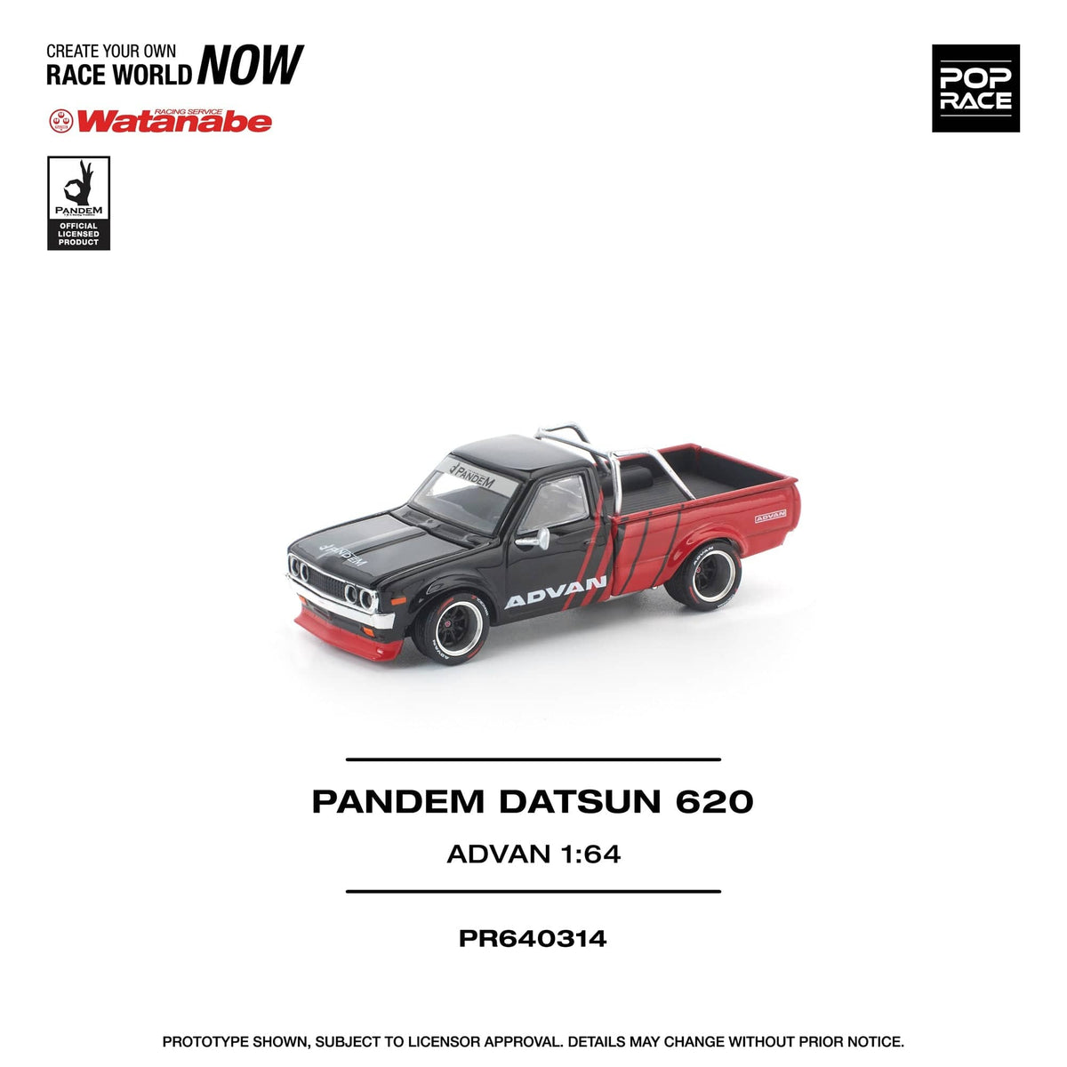 (Pre-order) Pick-up truck Datsun 620 Advan 1/64 scale Pop Race